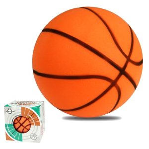 Quiet Basketball in Gift Box, 7-inch Airless Foam Dribbling Training Ball (Ready to Play)