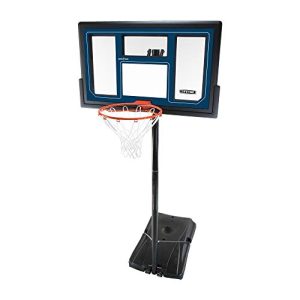 Adjustable Portable Basketball System 50 Inch Backboard Black/Red/Blue | Courtside Height Adjustable Portable Basket