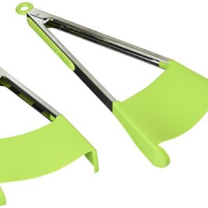 Clever Tongs 2 in 1 Kitchen Spatula & Tongs Green Clever Tongs Non-Stick Heat Resistant Green Clever Tongs Stainless Ste