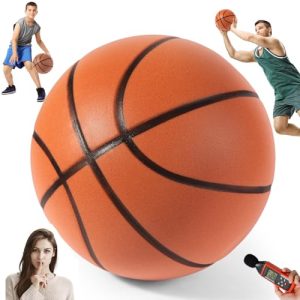 Quiet Grooved Foam Basketball Size 7 - Higher Bounce, Quieter Dribbling