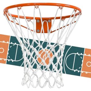 PSLER Basketball Net Outdoor Professional Standard for Indoor and Outdoor Use 12 Loop White Hoop Measure 22 Inches