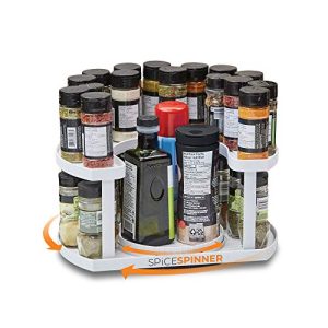 Allstar Innovations Spice Spinner Two-Tiered Spice Organizer & Holder - Saves Space, Keeps Everything Neat & Organized -
