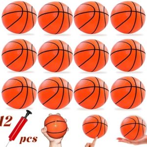 Hymaz 12 Pack 4 Inch Mini Basketball Ball for Toddlers and Kids Inflatable Basketball Ball Gifts | Hymaz Small Baske
