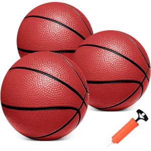 Mini Basketball Set for Kids and Toddlers 3 Pack 6" Pump Over The Door Basketball Hoop Playset Outdoor Indoor Toy