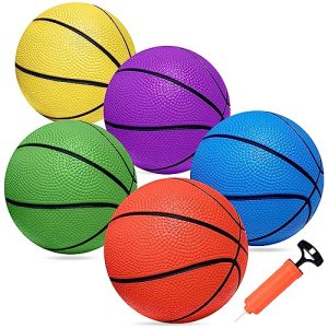 Mini Basketballs 5 Pack 6" Inch Small Basketball Set for Toddlers Kids Teenagers Indoors Outdoors | Over The Door Mi