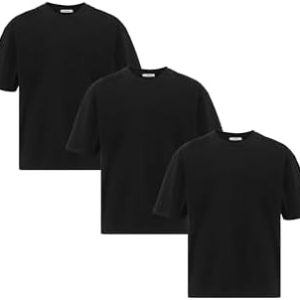 3er Pack Oversized T-Shirts – Classisches Baumwoll-Basic-Shirt – Kurzarm, Rundhals – Ideal für Den-tags, Freizeit & Stre