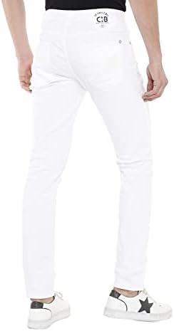Cipo & Baxx Herren Jeans - Straight Fit mit modischen Waschungen, Nähten & Used-Look Details - Regular Denim