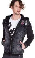 Cipo & Baxx Herren Hybrid-Denimjacke - Versatile Farben, Modisch und Komfortabel - für City und Outdoor - mit Knopf und