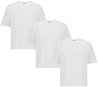 3er Pack Oversized T-Shirts – Classisches Baumwoll-Basic-Shirt – Kurzarm, Rundhals – Ideal für Den-tags, Freizeit & Stre