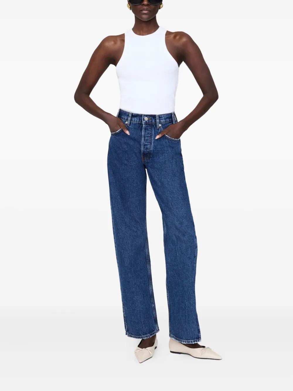 Cipo & Baxx Damen-Skinny-Jeans – Dunkelblau, schlichter Look mit Glitzernähten, schmale Passform und flexibler Stretch