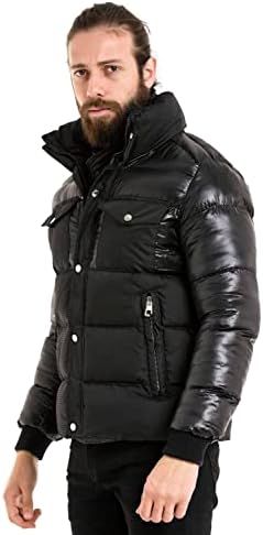 Cipo & Baxx Herren Mantel – Stylische Winterjacke mit warmem Innenfutter und abnehmbarer Kapuze für kalte Tage