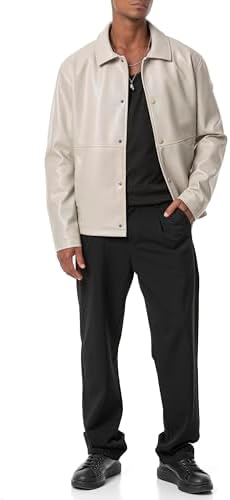 Redbridge Herren Kunst-Lederjacke für den Übergangssaison | Redbridge Männer Jacke Kunst-Lederqualität optimaler Wärmei