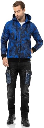 Cipo & Baxx Herren Sweatjacke Hoodie – Stylischer Pullover für Streetwear-Begeisterte mit Reißverschluss & Kapuze für Fr