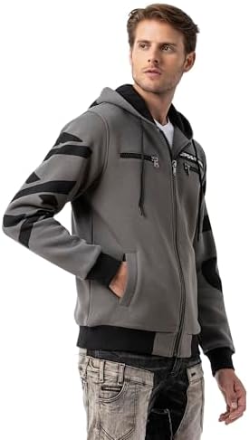 Cipo & Baxx Herren Sweatjacke Hoodie Serie - Stylischer Pullover im Modernen Casual Streetwear Stil für den Alltag, Frei
