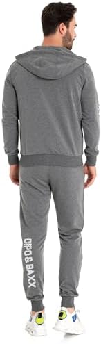 Cipo & Baxx Herren Jogginganzug Series – Zweiteiliges Set aus Kapuzenjacke und Jogginghose für Sport- und Casual-User im