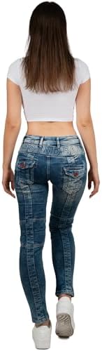 Cipo & Baxx Damen Jeans – Stylische Slim & Regular Fit Hosen mit Stretch & Used-Look | Bequeme Passform, modisches Desig