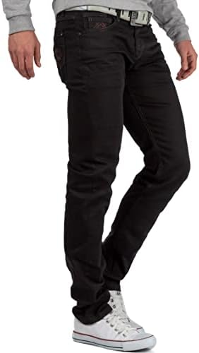 Cipo & Baxx Herren Jeans - Stilvolle Männer Jeans mit 5-Pocket-Design und Kontrastnähten | Bequemer Baumwoll-Elasthan-Mi