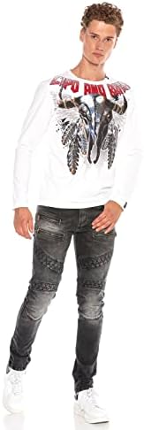 Cipo & Baxx Herren Sweatshirt Stylischer Pullover für moderne Streetwear Look – Bequemer Sweater für Alltag, Freizeit &