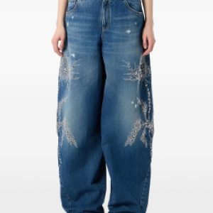 Cipo & Baxx Damenjeans mit Print – Trendiger Denim mit Muster, bequeme Passform, auffälliges Design