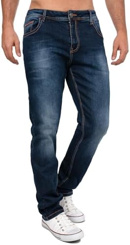 Cipo & Baxx Herren Jeans - Stilvolle Männer Jeans mit 5-Pocket-Design und Kontrastnähten | Bequemer Baumwoll-Elasthan-Mi