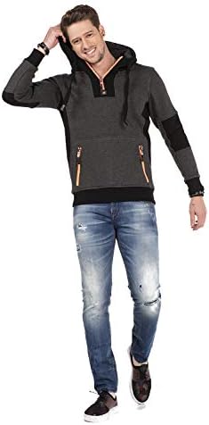 Cipo & Baxx Herren Jeans - Straight Fit mit modischen Waschungen, Nähten & Used-Look Details - Regular Denim - Trendige