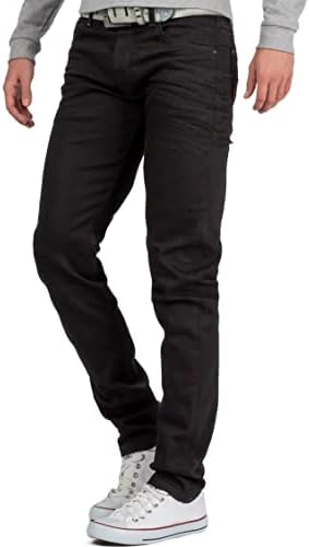 Cipo & Baxx Herren Jeans - Stilvolle Männer Jeans mit 5-Pocket-Design und Kontrastnähten | Bequemer Baumwoll-Elasthan-Mi