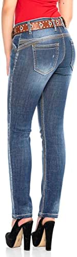 Cipo & Baxx Damen Jeans Hose Pants WD433Dicke Nähte Regular Fit Design Straight Fit