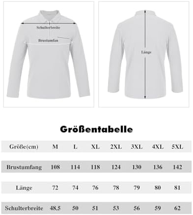 HMIYA Herren Poloshirt Langarm Baumwoll-Atmungsaktiv Casual T-Shirts Organic Standard Blended – Bild 36