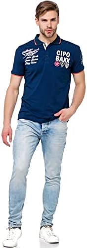 Cipo & Baxx Herren Jeans - Straight Fit mit modischen Waschungen, Nähten & Used-Look Details - Regular Denim - Trendige