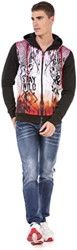 Cipo & Baxx Herren Sweatjacke Hoodie – Stylischer Pullover für Streetwear-Begeisterte mit Reißverschluss & Kapuze für Fr