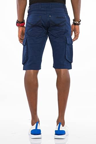 Cipo & Baxx Herren Jeans - Straight Fit mit modischen Waschungen, Nähten & Used-Look Details - Regular Denim - Trendige