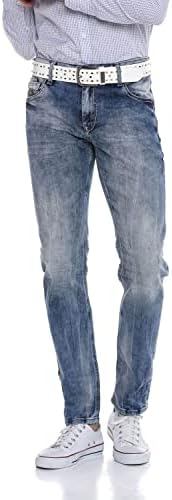 Cipo & Baxx Herren Jeans Hose Look Röhrenjeans Straight Fit Kontrastnähte Trendyhose | Cipo & Baxx Herren Jeans Hose Us