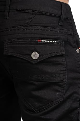 Cipo & Baxx Herren Jeans - Stylische Denim-Mode mit hohem Markantzen Detail | Regular & Slim Fit für Männer | Stonewashe