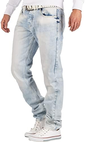 Cipo & Baxx Herren Jeans - Stilvolle Männer Jeans mit 5-Pocket-Design und Kontrastnähten | Bequemer Baumwoll-Elasthan-Mi