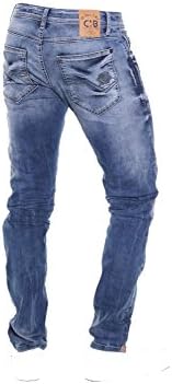 Cipo & Baxx Herren Jeans - Straight Fit mit modischen Waschungen, Nähten & Used-Look Details - Regular Denim