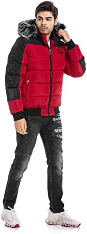 Stylische Winterjacke Herren Cipo & Baxx Series | Warme Winterjacke Herren Cipo & Baxx Series abnehmbarer Kapuze | Func