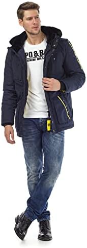 Stylische Winterjacke Herren Cipo & Baxx Series | Warme Winterjacke Herren Cipo & Baxx Series abnehmbarer Kapuze | Func