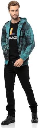 Cipo & Baxx Herren Sweatjacke Hoodie – Stylischer Pullover für Streetwear-Begeisterte mit Reißverschluss & Kapuze für Fr