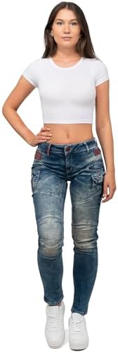 Cipo & Baxx Damen Jeans – Stylische Slim & Regular Fit Hosen mit Stretch & Used-Look | Bequeme Passform, modisches Desig