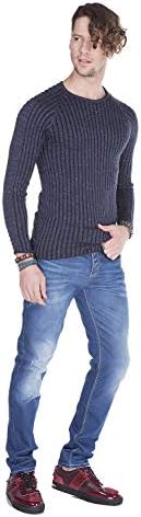 Cipo & Baxx Herren Jeans - Straight Fit mit modischen Waschungen, Nähten & Used-Look Details - Regular Denim - Trendige