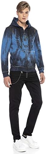 Cipo & Baxx Herren Sweatjacke Hoodie – Stylischer Pullover für Streetwear-Begeisterte mit Reißverschluss & Kapuze für Fr