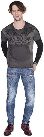 Cipo & Baxx Herren Sweatshirt Longsleeve Langarmshirt - Anthracite Gr. XL