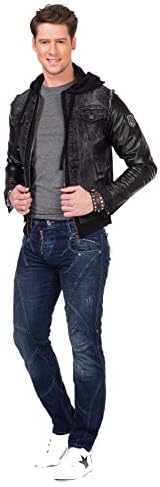 Cipo & Baxx Herren Hybrid-Denimjacke - Versatile Farben, Modisch und Komfortabel - für City und Outdoor - mit Knopf und