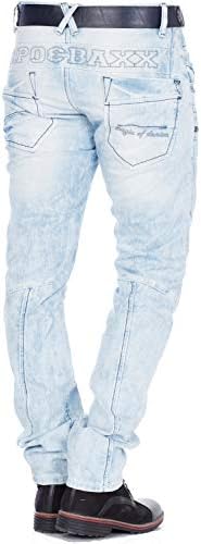 Cipo & Baxx Herren Jeans Hose Look Röhrenjeans Straight Fit Kontrastnähte Trendyhose | Cipo & Baxx Herren Jeans Hose Us