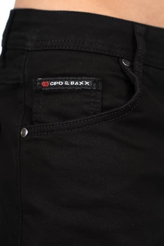 Cipo & Baxx Herren Jeans - Stilvolle Männer Jeans mit 5-Pocket-Design und Kontrastnähten | Bequemer Baumwoll-Elasthan-Mi