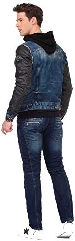 Cipo & Baxx Herren Hybrid-Denimjacke - Versatile Farben, Modisch und Komfortabel - für City und Outdoor - mit Knopf und