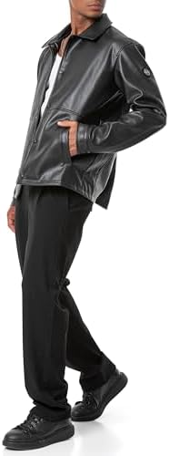 Redbridge Herren Kunst-Lederjacke für den Übergangssaison | Redbridge Männer Jacke Kunst-Lederqualität optimaler Wärmei