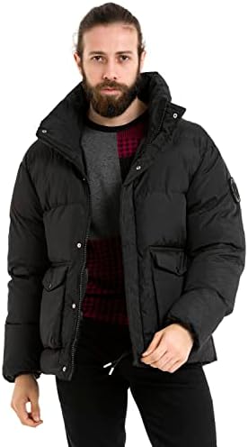 Cipo & Baxx Herren Mantel – Stylische Winterjacke mit warmem Innenfutter und abnehmbarer Kapuze für kalte Tage