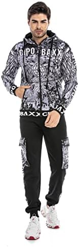 Cipo & Baxx Herren Jogginganzug Series – Zweiteiliges Set aus Kapuzenjacke und Jogginghose für Sport- und Casual-User im