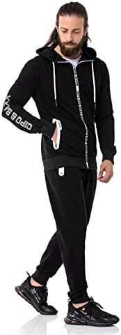 Cipo & Baxx Herren Jogginganzug Series – Zweiteiliges Set aus Kapuzenjacke und Jogginghose für Sport- und Casual-User im